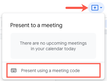 Click Present Using a Meeting Code