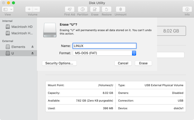 Disk Util in macOS