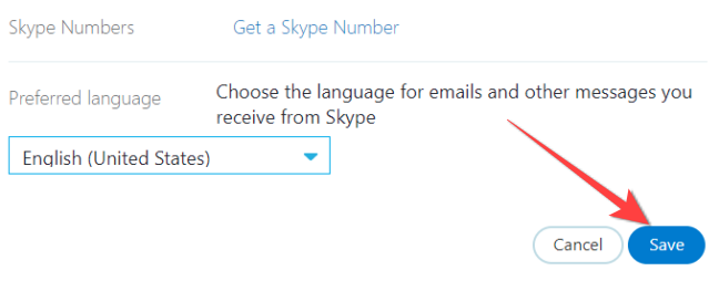 Select the "Save" button to apply the changes to your Skype profile.
