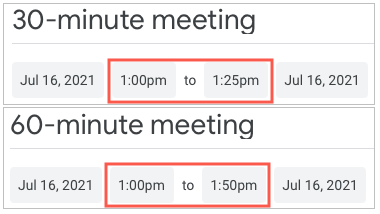 Speedy meeting durations in Google Calendar