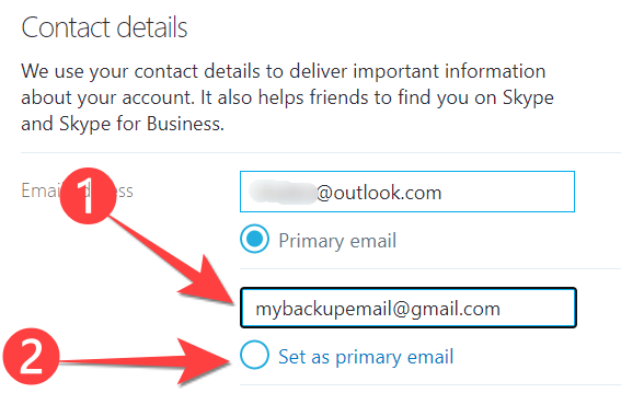Type a new email address and select "Set as primary email" option.