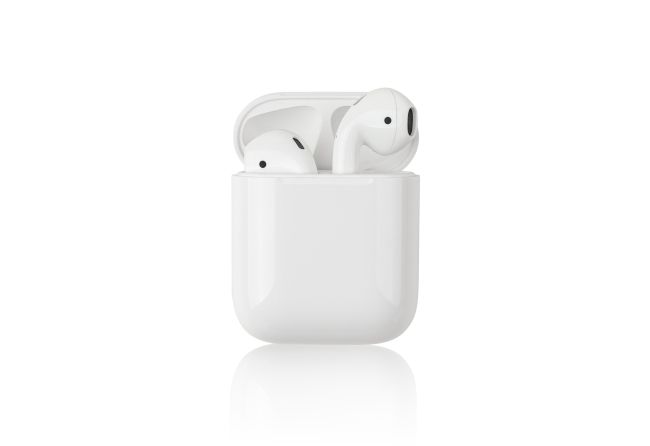 Apple Airpods in their case.