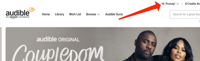 Выпадающее меню с надписью 