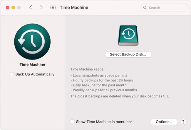 Time Machine in macOS Big Sur
