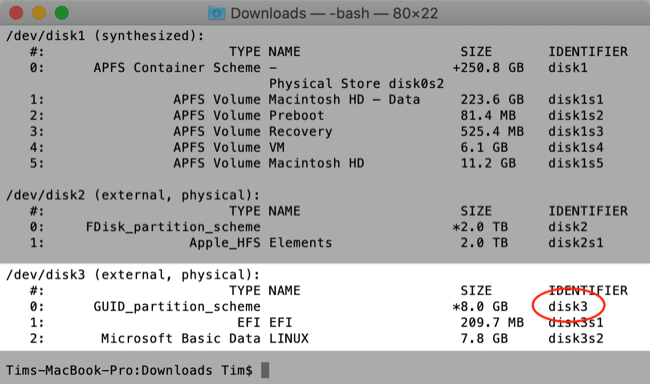 Disk Utility list drives