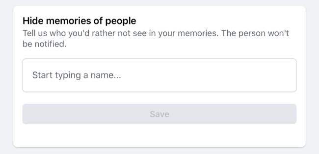 Hide People from Facebook Memories