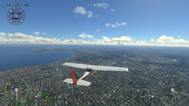 Microsoft Flight Simulator over Melbourne, Australia