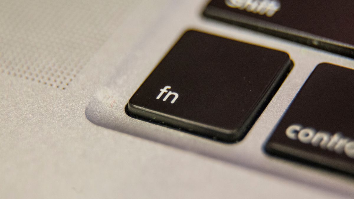 The Fn key on a laptop keyboard