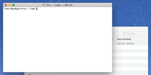 Drag Folder (Title Bar) into macOS Terminal