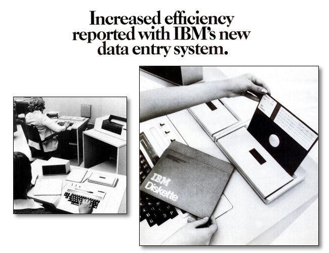 An exceprt from a 1973 ad for the IBM 3740 Data Entry System