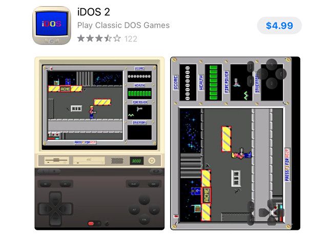 The iDOS 2 entry in the Apple App Store.