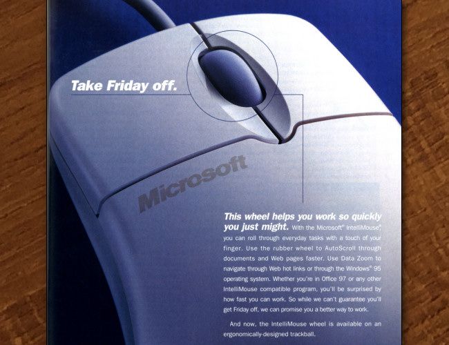 Part of a 1997 magazine ad for the Intellimouse.
