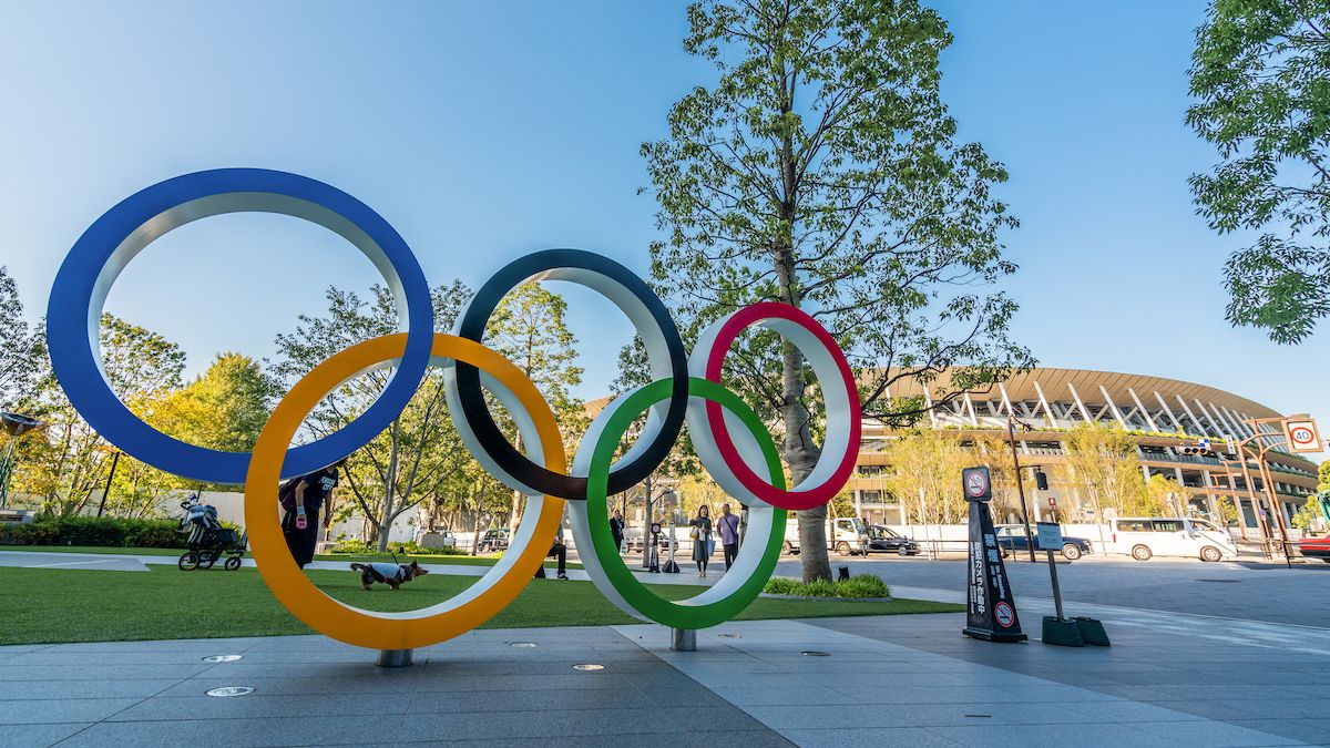 The Olympic rings in Tokyo Japan
