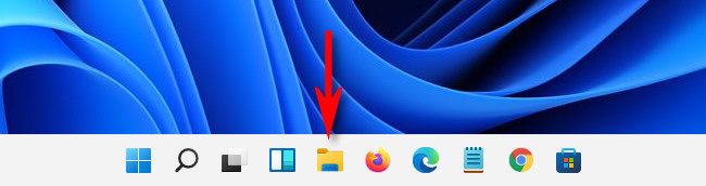 On Windows 11, click the File Explorer icon in the taskbar.