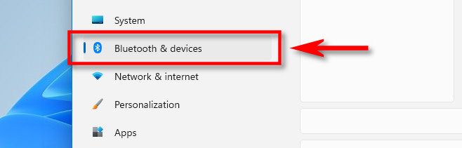 In Windows 11 Settings, click "Bluetooth & Devices."