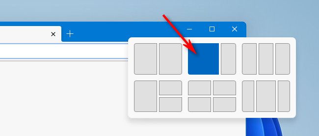 Select a layout position rectangle in the Snap window.