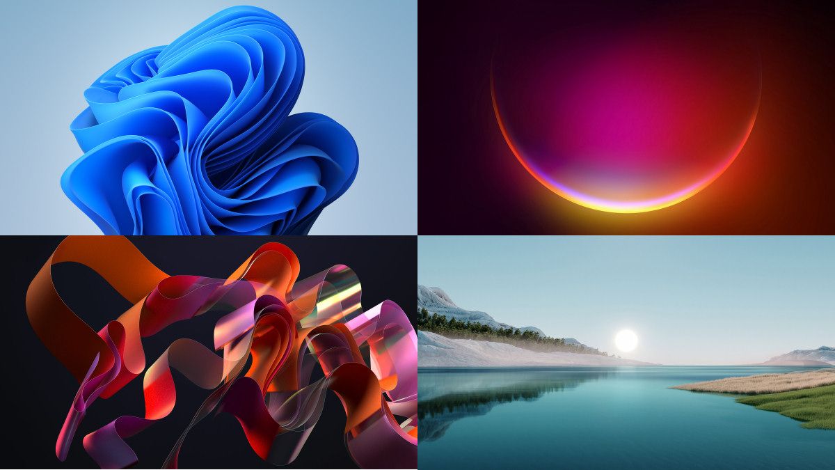Four example Windows 11 wallpapers