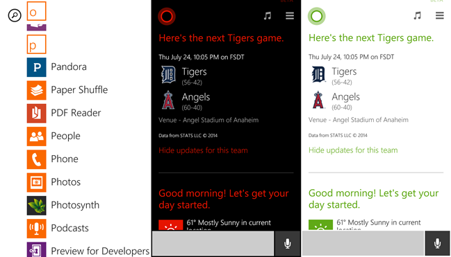 Windows Phone apps with colors.