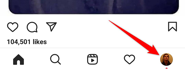 Tap the profile icon in the Instagram app.