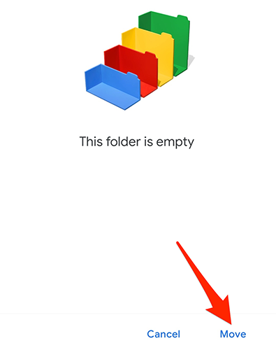 Select "Move" from the bottom-right corner of the Google Docs app.