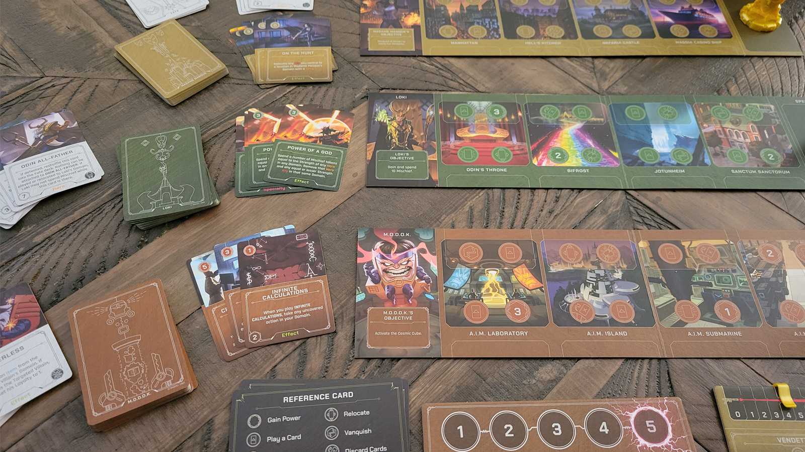 Close-up shot of game cards and player Domains