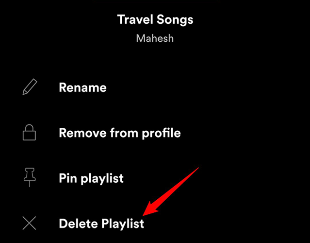 Tap and hold on a playlist and choose "Delete Playlist" in the Spotify app.