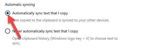 Enable &quot;Automatically Sync Text That I Copy.&quot;