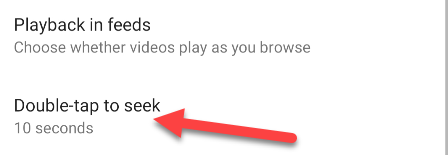 Select &quot;Double-tap to seek.&quot;