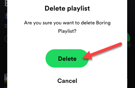 Confirm deleting the playlist.
