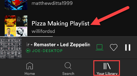 Select the playlist to unfollow.