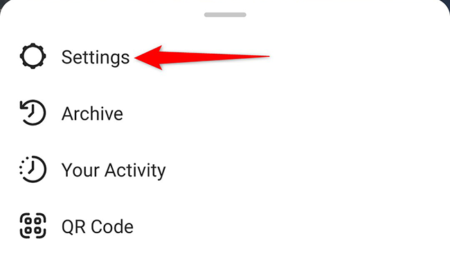 Select "Settings" from the menu in the Instagram app.