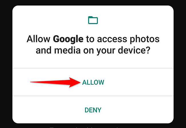 Tap "Allow" in the access prompt of Google Lens.