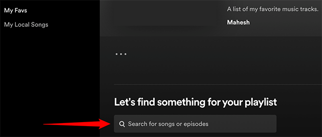 Click "Let's Find Something for Your Playlist" in Spotify.