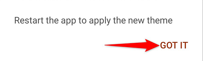 Tap "Got It" in the dark mode prompt in Microsoft Office.