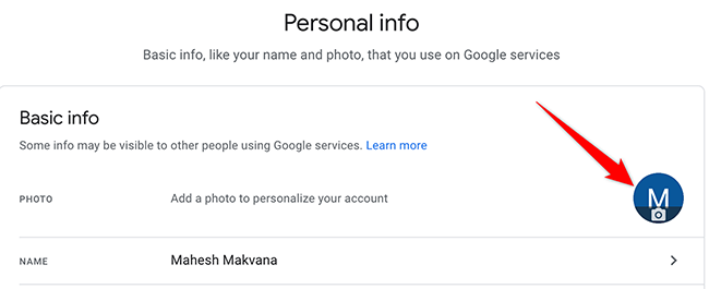 Profile pictured removed on the Google Account site.