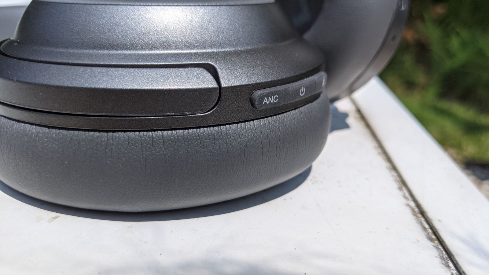 Close-up of Monoprice BT-600ANC headphones controls