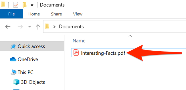 Find the PDF to convert to JPG in File Explorer.