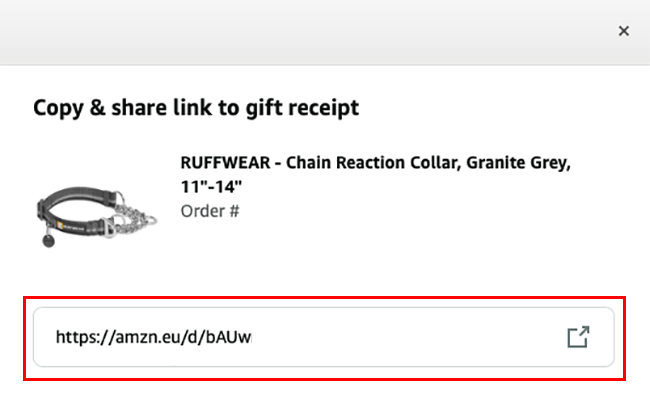 gift receipt sharing options