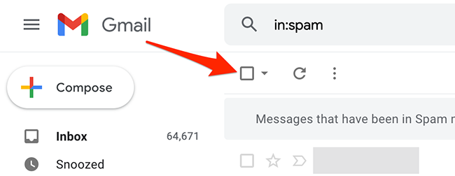 Click the "Select" option on Gmail.