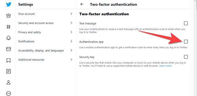 Check the box for "Authentication App."