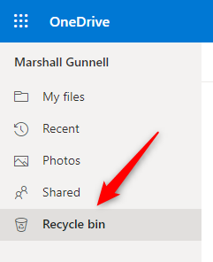 Click Recycle Bin in the left-hand pane.