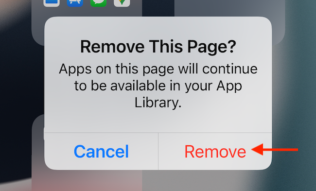In the popup, tap the &quot;Remove&quot; button to confirm.