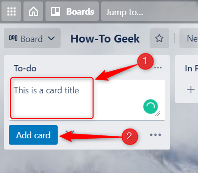 Create title and click Add Card.