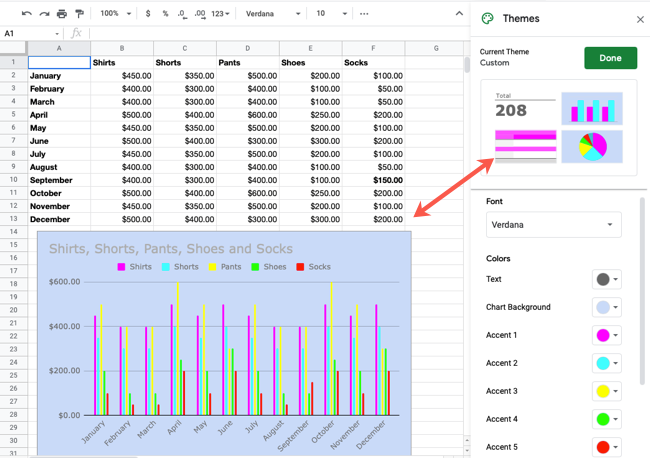 How to Use and Customize a Theme in Google Sheets