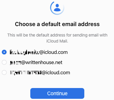 Select your default email address