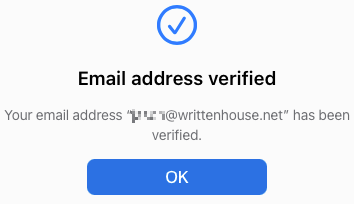 Email address confirmed