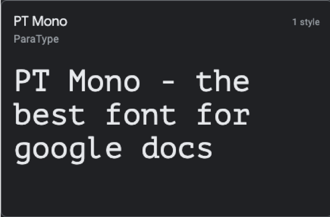 The PT Mono font