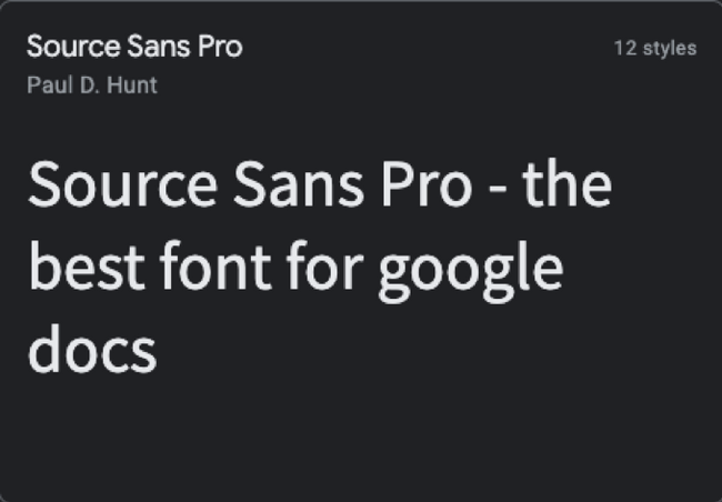 The Source Sans Pro font