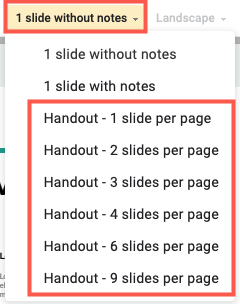 Handouts in Google Slides