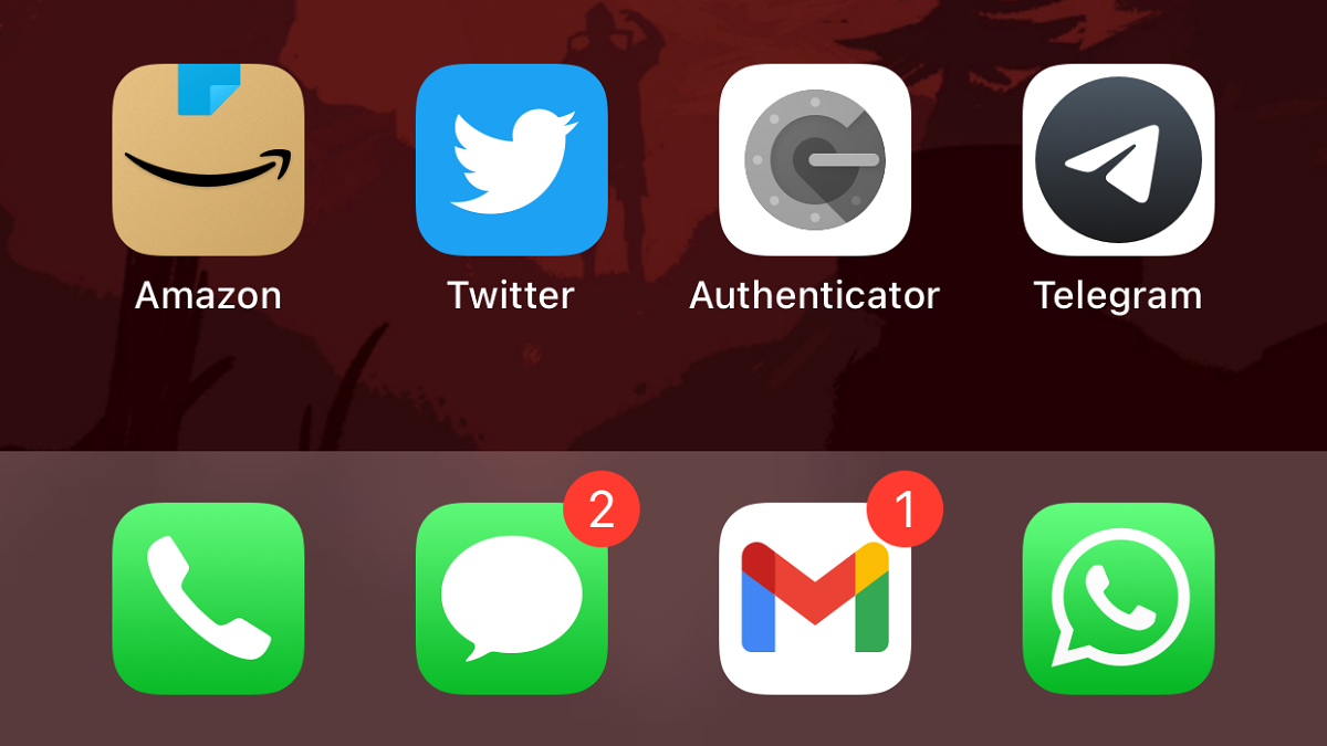 A screenshot of iPhone's Home Screen showing notification badges.